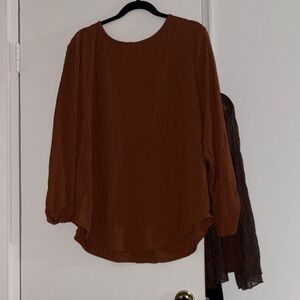 SHEIN Rust Brown Blouse